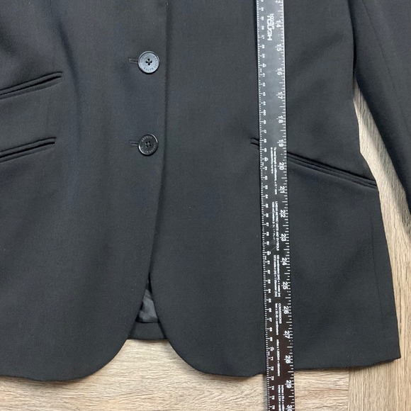 Vintage Lauren Ralph Lauren Blazer Jacket Womens 10 Black Wool Blend 3 Button - Picture 5 of 6